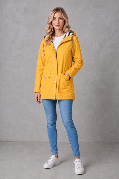 Women's Lightweight Waterproof Windproof Hooded Rain Jacket - Image 4