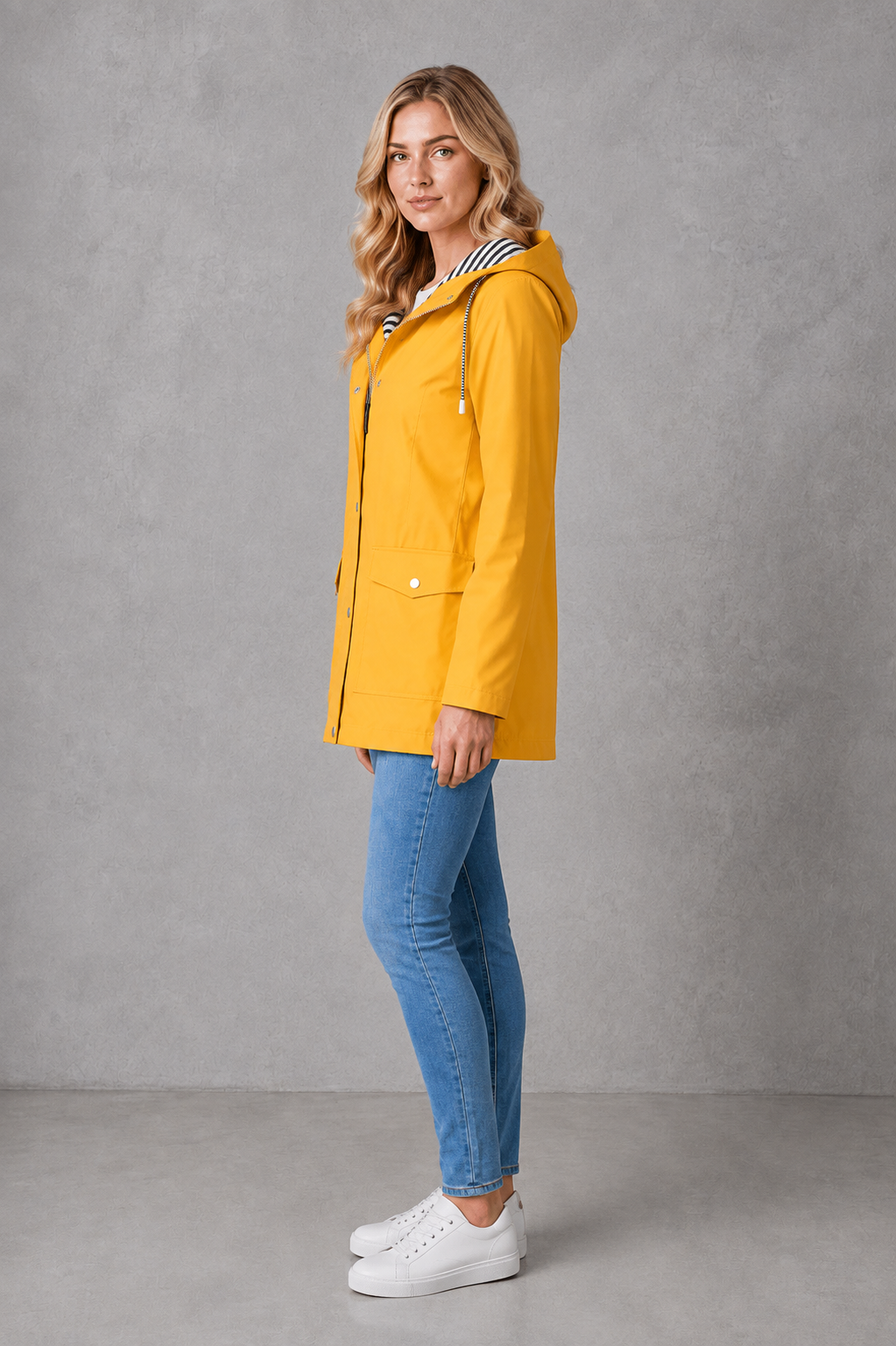 Women's Lightweight Waterproof Windproof Hooded Rain Jacket - Image 2