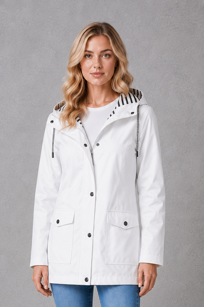 Women's Lightweight Waterproof Windproof Hooded Rain Jacket - Image 5