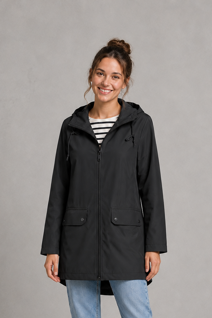 Women Waterproof Windproof Hooded Rain Jacket Lightweight