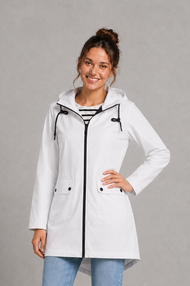 Women Waterproof Windproof Hooded Rain Jacket Lightweight - Image 10