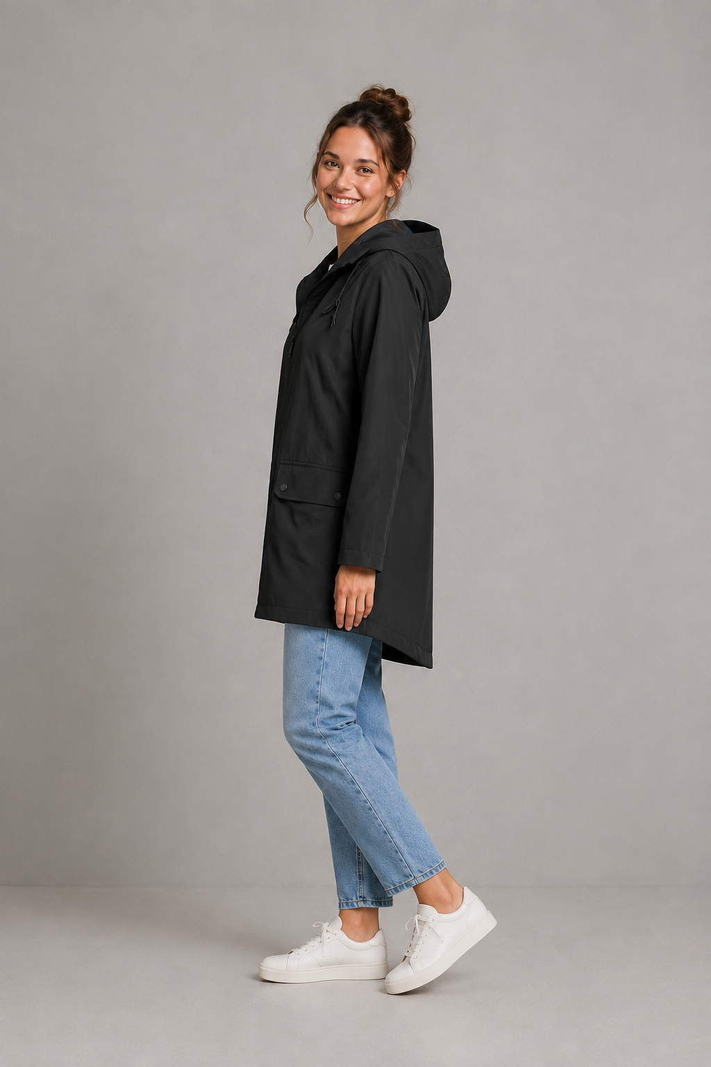 Women Waterproof Windproof Hooded Rain Jacket Lightweight - Image 2