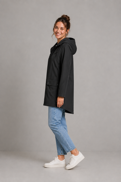 Women Waterproof Windproof Hooded Rain Jacket Lightweight - Image 2
