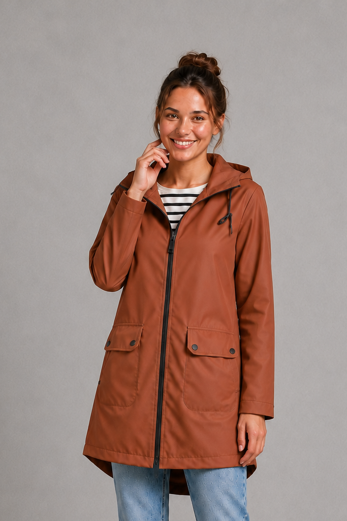 Women Waterproof Windproof Hooded Rain Jacket Lightweight - Image 8