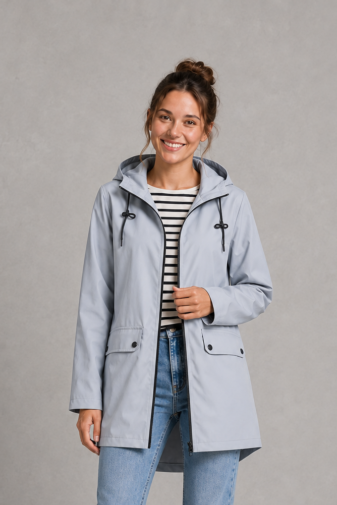 Women Waterproof Windproof Hooded Rain Jacket Lightweight - Image 9