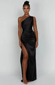 Women One Shoulder High Slit Draped Formal Maxi Dress - Image 20