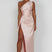 Women One Shoulder High Slit Draped Formal Maxi Dress - Image 7