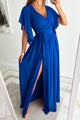 Elarisse – Wrap Flutter Sleeve Maxi Dress