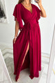 Elarisse – Wrap Flutter Sleeve Maxi Dress