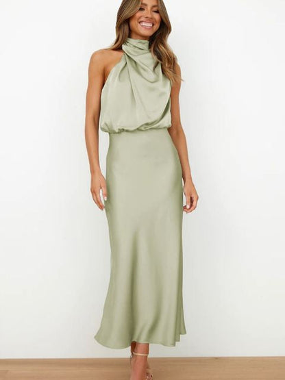 Clarisse – Elegantné midi šaty s halter výstrihom