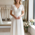 Vilaisse – Robe de mariage midi à manches courtes et col en V