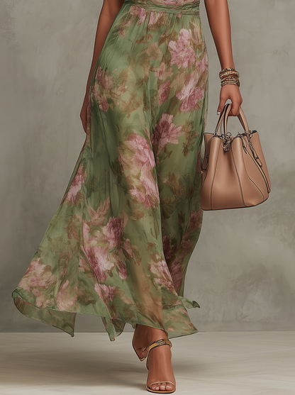 Women Halterneck Floral Maxi Dress Sleeveless Summer - Image 4