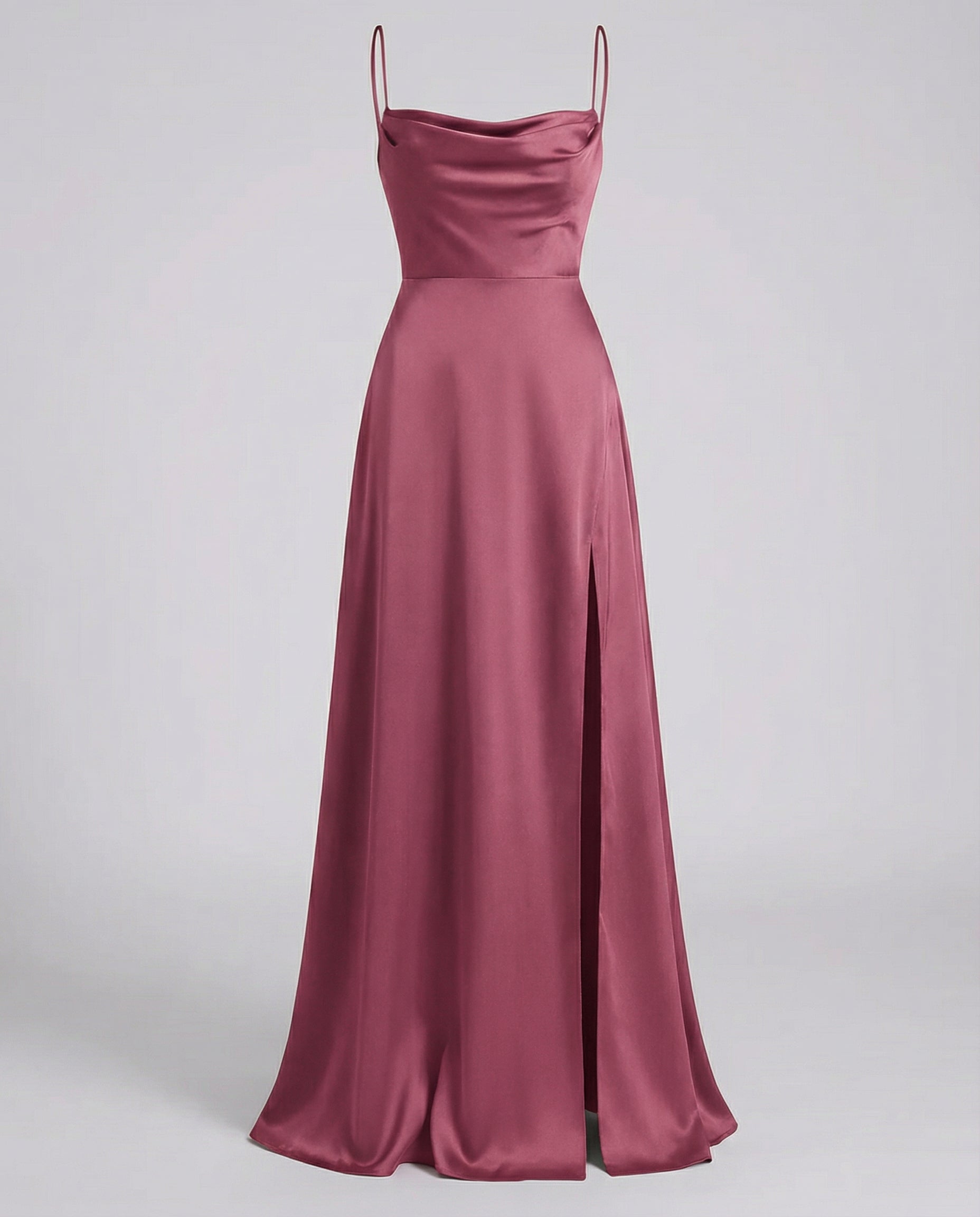 Women Satin Cowl Neck Maxi Dress Formal Evening Gown - Image 8