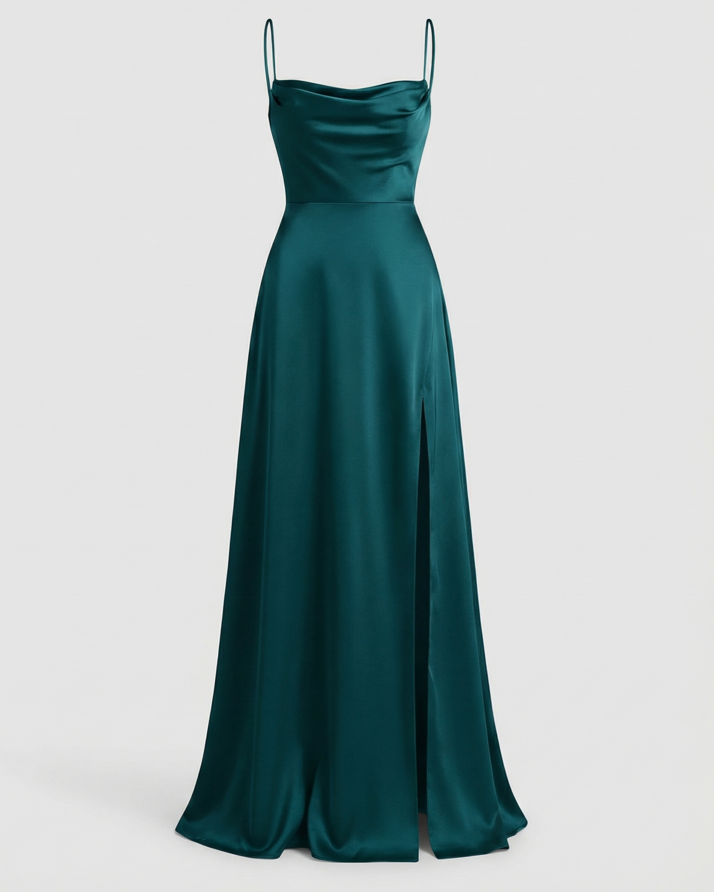 Women Satin Cowl Neck Maxi Dress Formal Evening Gown - Image 5
