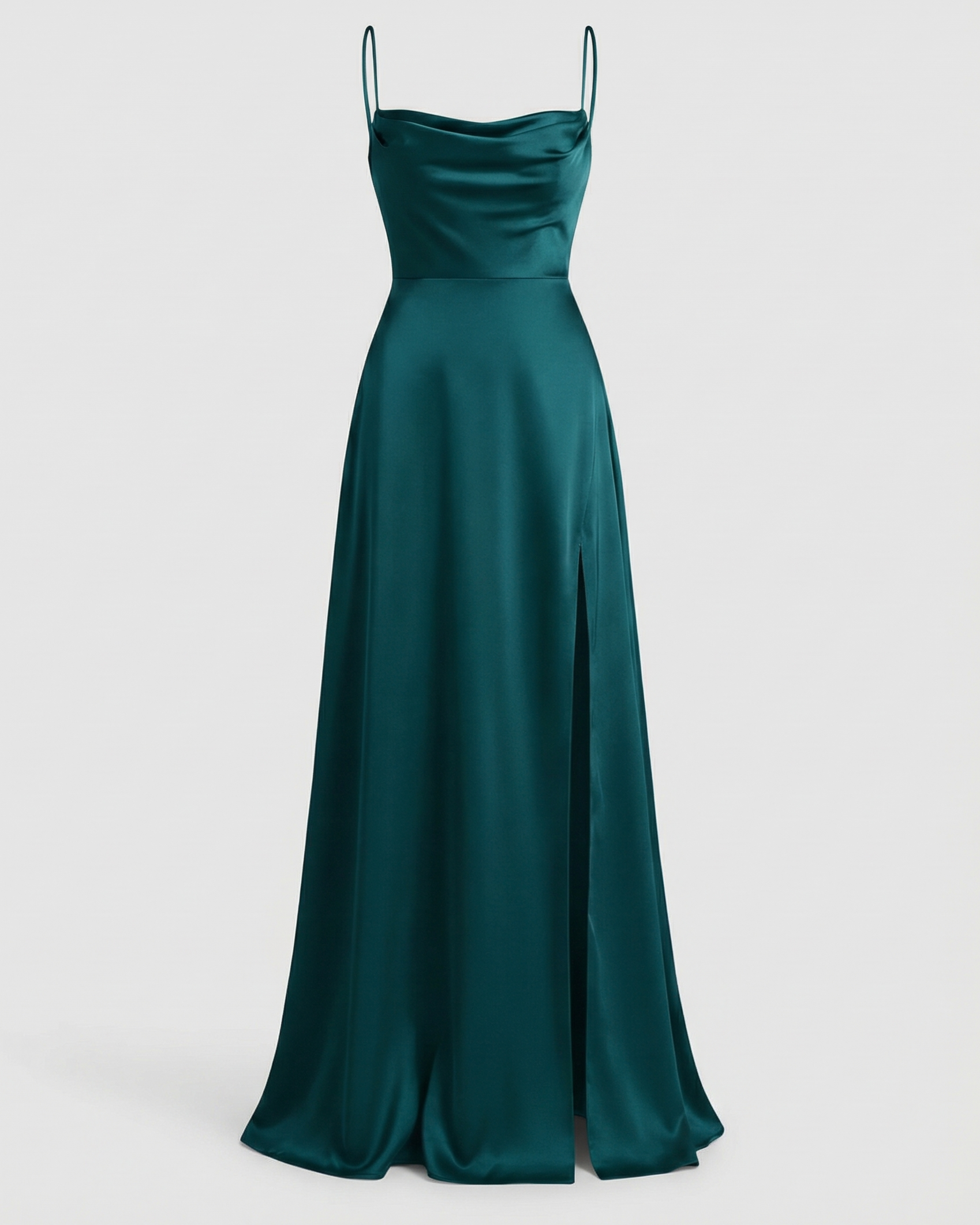 Women Satin Cowl Neck Maxi Dress Formal Evening Gown - Image 5