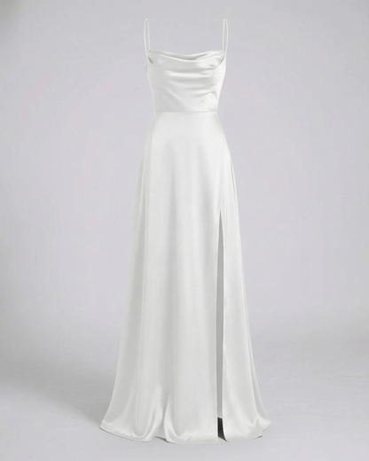 Women Satin Cowl Neck Maxi Dress Formal Evening Gown - Image 10
