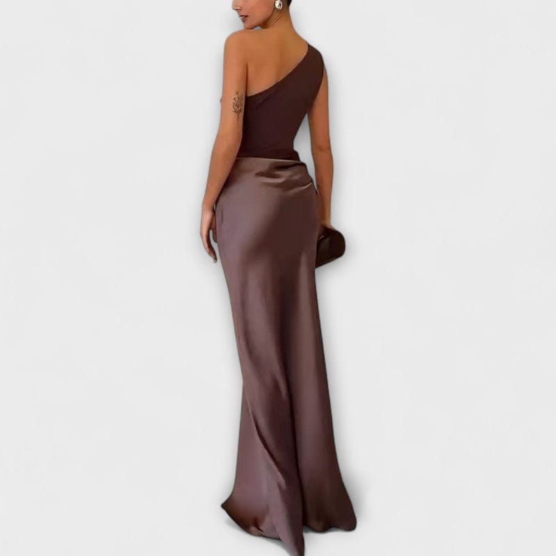 Alicia – One-Shoulder Pleated Maxi Dress - Image 2