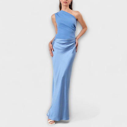 Alicia – One-Shoulder Pleated Maxi Dress - Image 3
