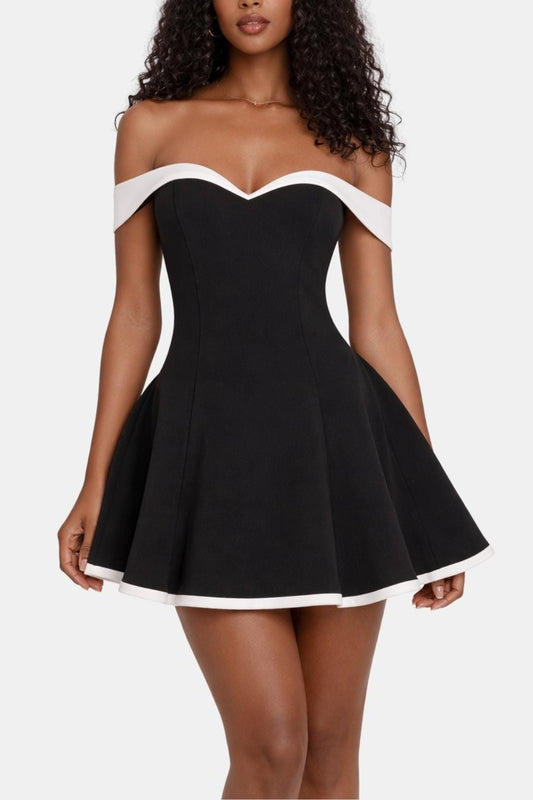 Zariyah – Off-Shoulder Sculpted Mini Dress - Image 7