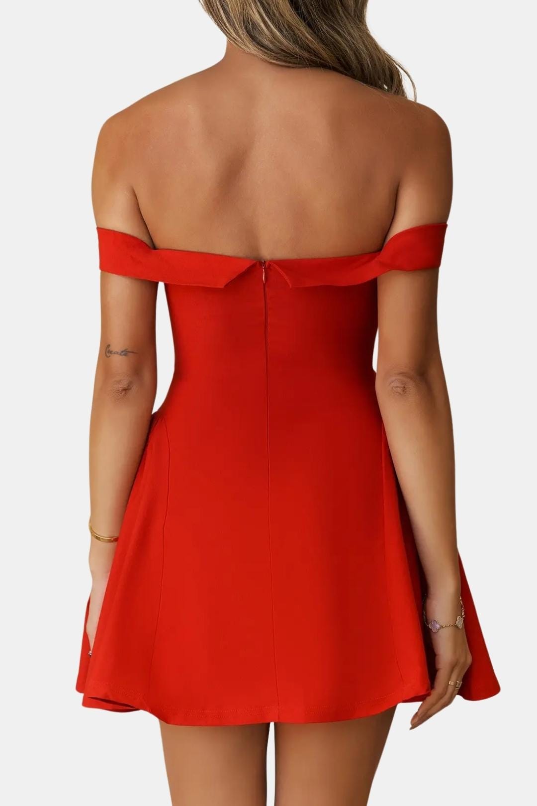 Zariyah – Off-Shoulder Sculpted Mini Dress - Image 2