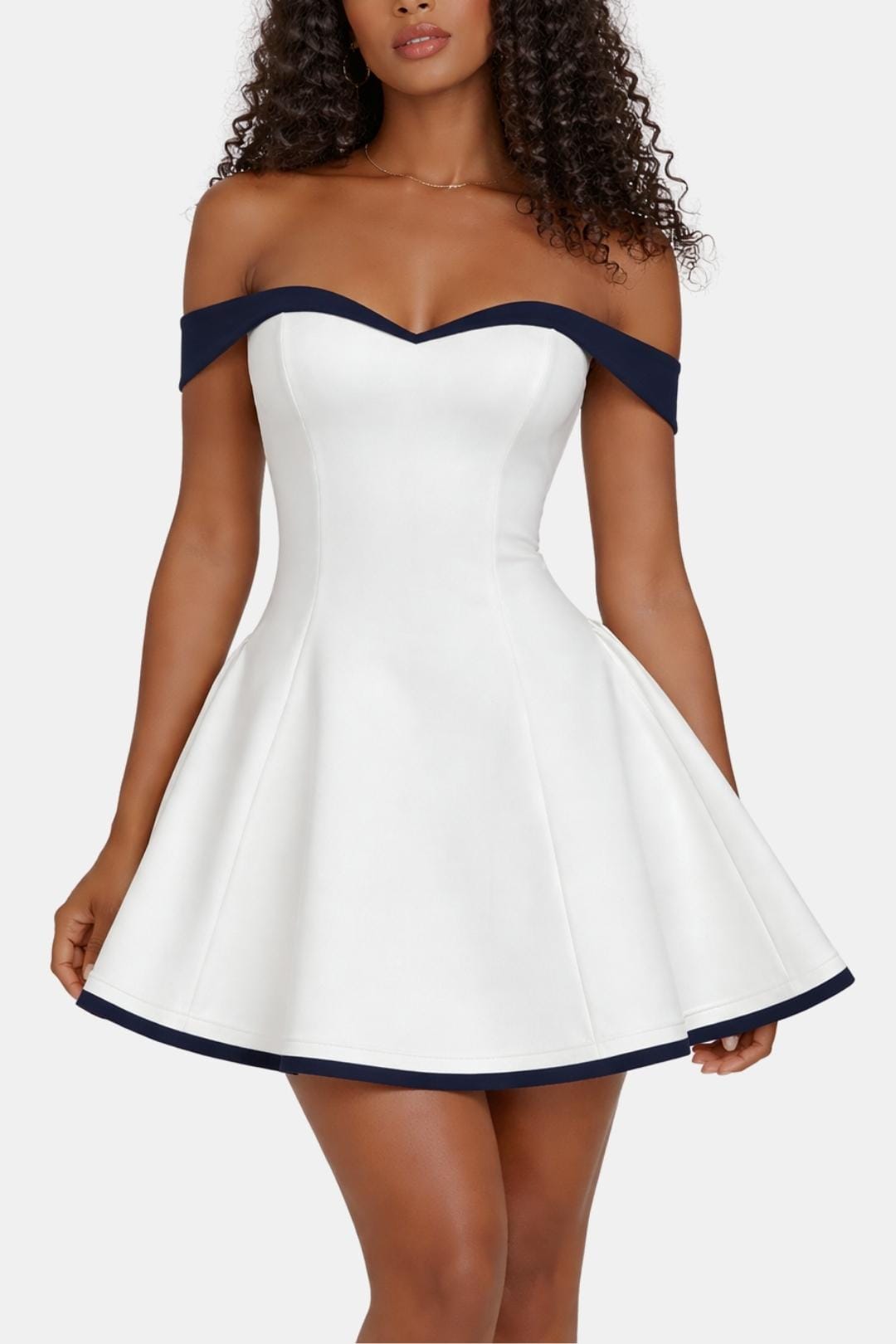 Zariyah – Off-Shoulder Sculpted Mini Dress - Image 10