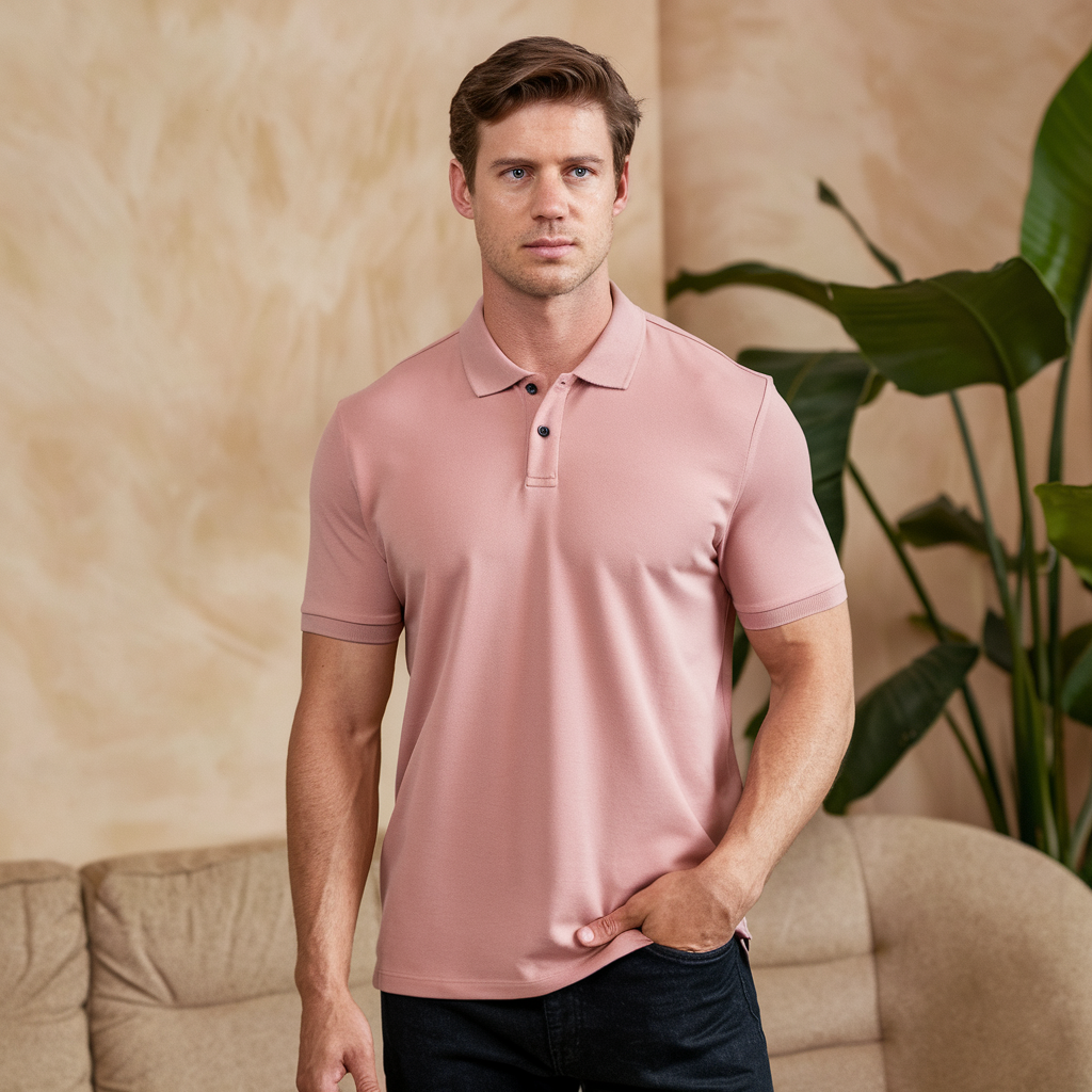 Men's Silk Polo Shirt Lightweight Premium