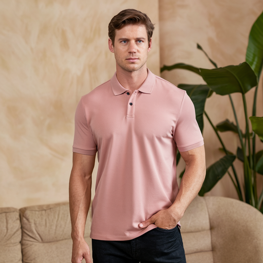 Men's Silk Polo Shirt Lightweight Premium