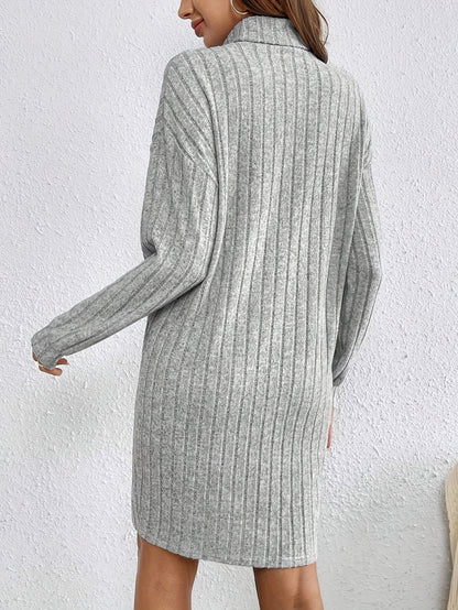 Women Ribbed Knit Sweater Dress - Image 14