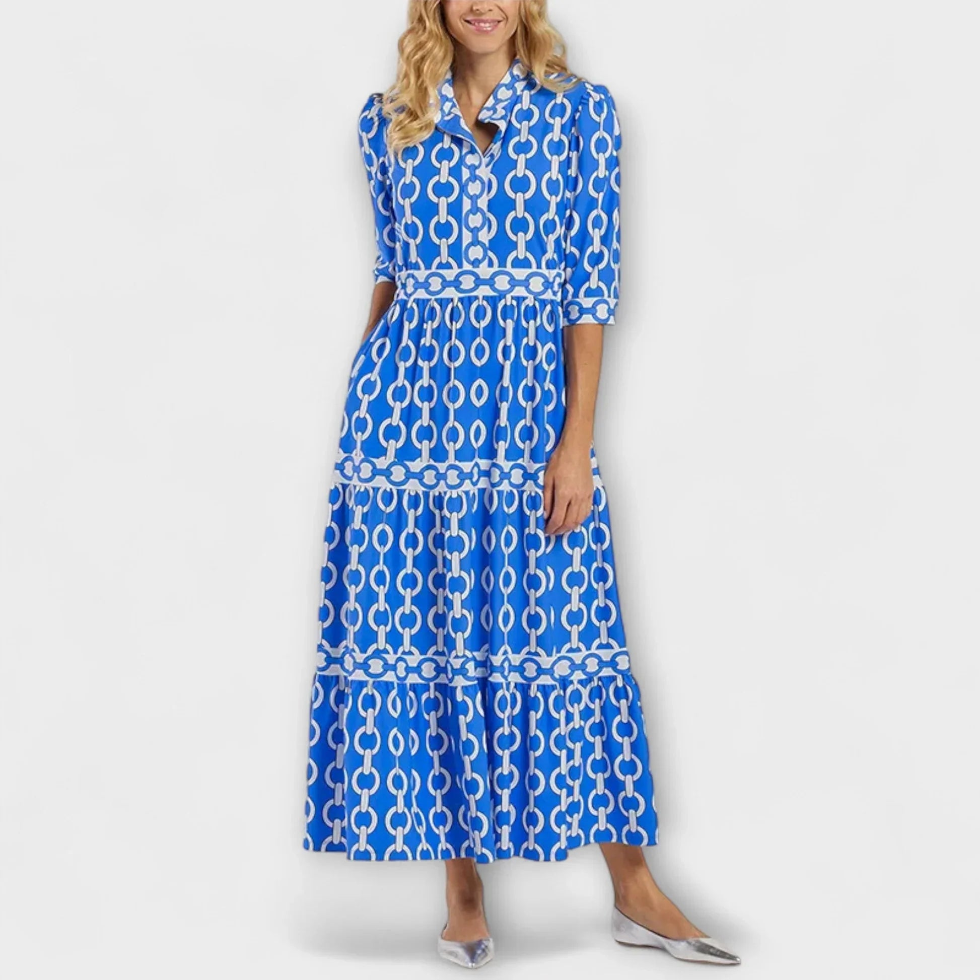 Women Boho Maxi Shirt Dress Printed Summer Casual