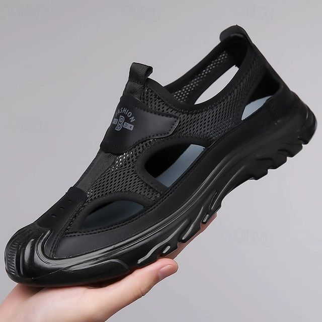 Men's Breathable Mesh Closed Toe Walking Sandals Lightweight - Image 2
