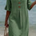 Women's Linen Blend Midi Dress Loose Button Front Summer - Image 5