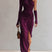 Women Formal One Shoulder Ruched Maxi Dress