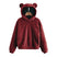 Elourie – Maglione in pile da donna con cappuccio a orecchie di orso