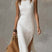 Women Cotton Linen Sleeveless Midi Dress Split Hem