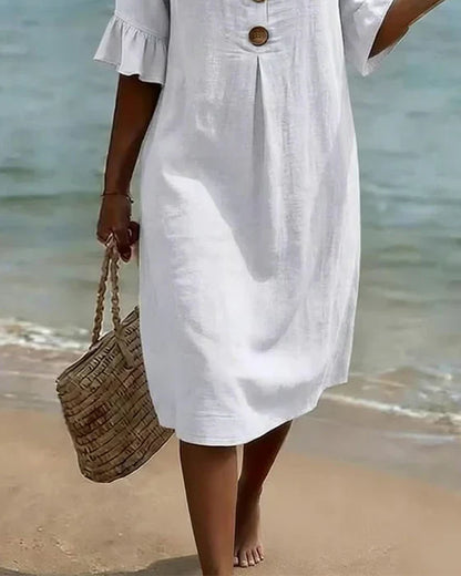 Contrina - Cotton Linen Summer Dress