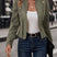 Women Faux Suede Double-Breasted Open Front Jacket - Image 10