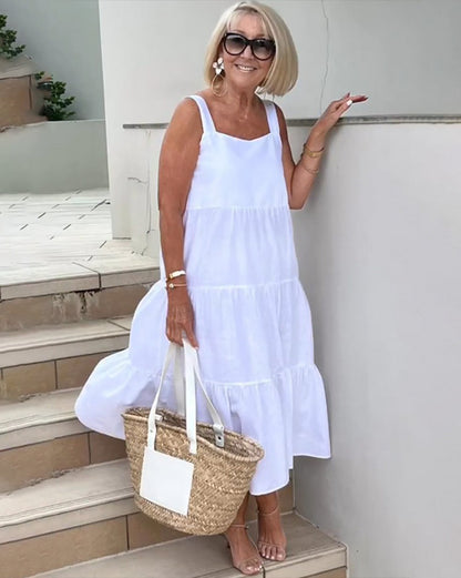 Evora - Sleeveless Tiered Maxi Casual Dress
