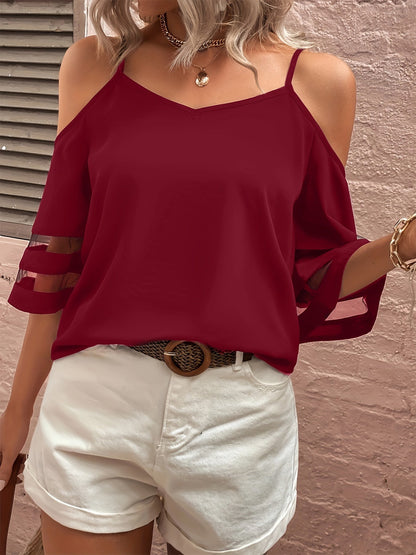 Women Cold Shoulder Blouse - Image 2