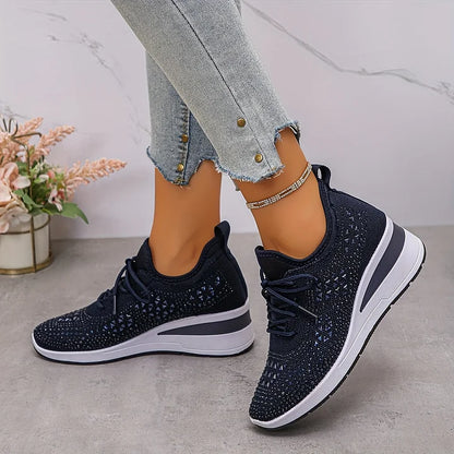 Women Orthopedic Rhinestone Sneakers Arch Support Walking Shoes - Image 21