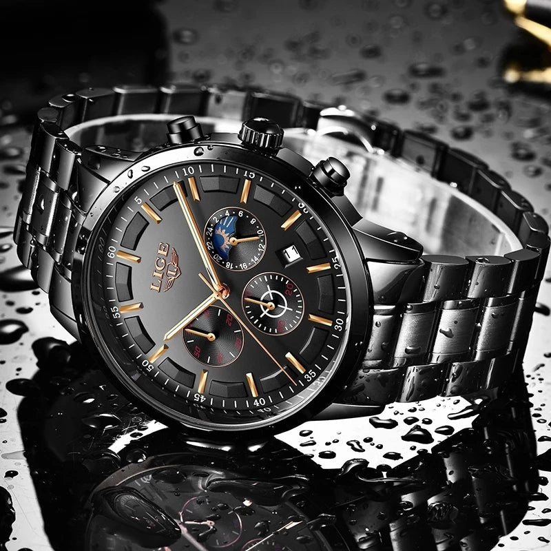 Draven - Mens Military Steel Watch Scratch Resistant Waterproof
