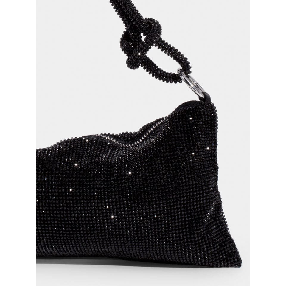 Women Rhinestone Evening Bag Knotted Strap Sparkly Clutch - Image 10