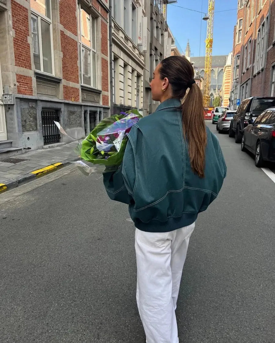 Valerissa - Oversized vegansk læderjakke til kvinder