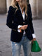 Women's Elegant Velvet Blazer with Gold Buttons
