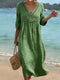 Clarine - Robe femme en coton col en V