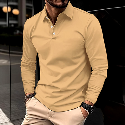 Thavien – Polo à manches longues classique pour homme
