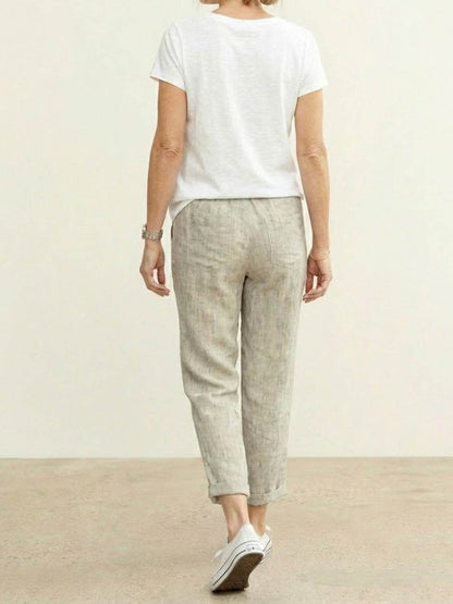 Emiliora – Pantalon slim taille à cordon pour femme