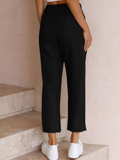 Emiliora – Pantalon slim taille à cordon pour femme