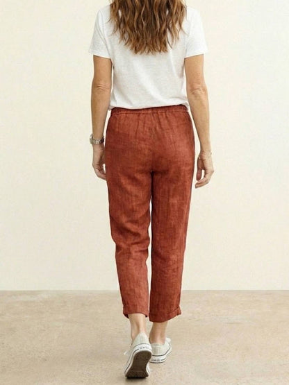 Emiliora – Pantalon slim taille à cordon pour femme