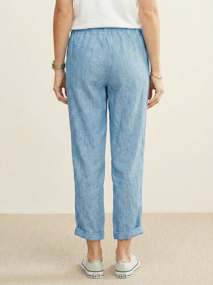 Emiliora – Pantalon slim taille à cordon pour femme