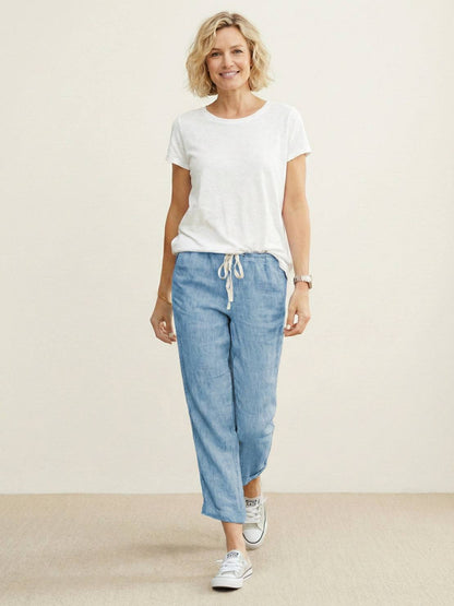 Emiliora – Pantalon slim taille à cordon pour femme